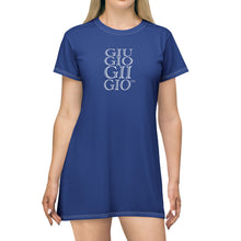 Load image into Gallery viewer, GIUGIOGIIGIO™ Brand T-Shirt Dress (AOP) [Dark Blue]
