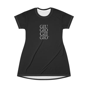 GIUGIOGIIGIO™ Brand T-Shirt Dress (AOP) [Black]