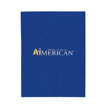 Load image into Gallery viewer, Proud to be an Aimerican™ Brand Velveteen Plush Blanket - [Dark Blue]
