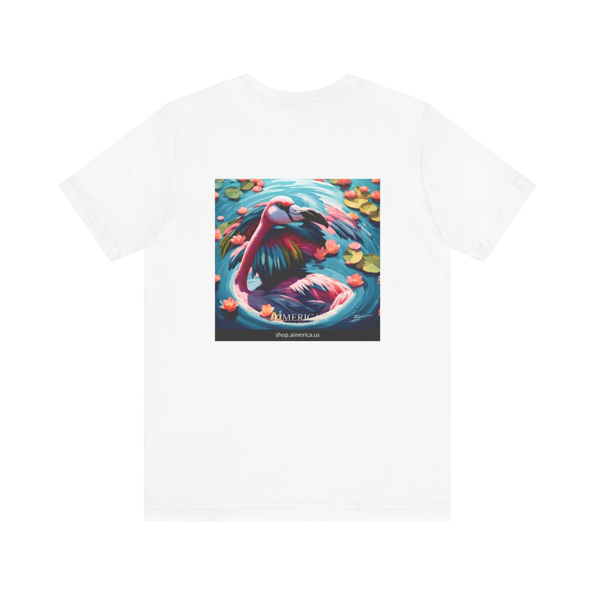 Aimerican Ads™ Brand Retail Fit Unisex Jersey Short Sleeve Tee - Featherin' Flamingo Edition