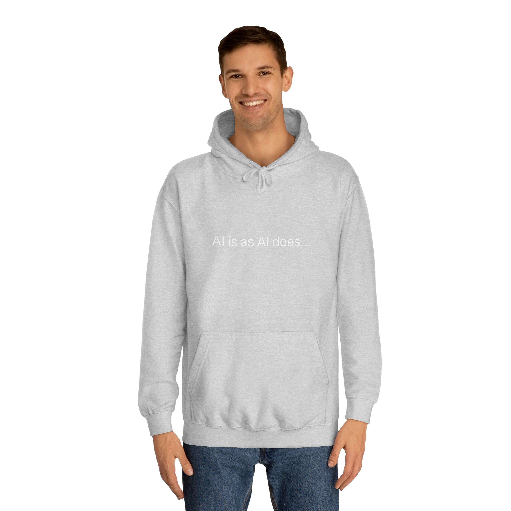 Aimerican™ Prompts: /imagine AI is as AI does Unisex College Hoodie