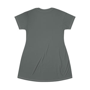 GIUGIOGIIGIO™ Brand T-Shirt Dress (AOP) [Dark Grey]