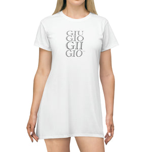 GIUGIOGIIGIO™ Brand T-Shirt Dress (AOP) [White]