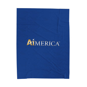 United States of Aimerica™ Brand Velveteen Plush Blanket - [Dark Blue]