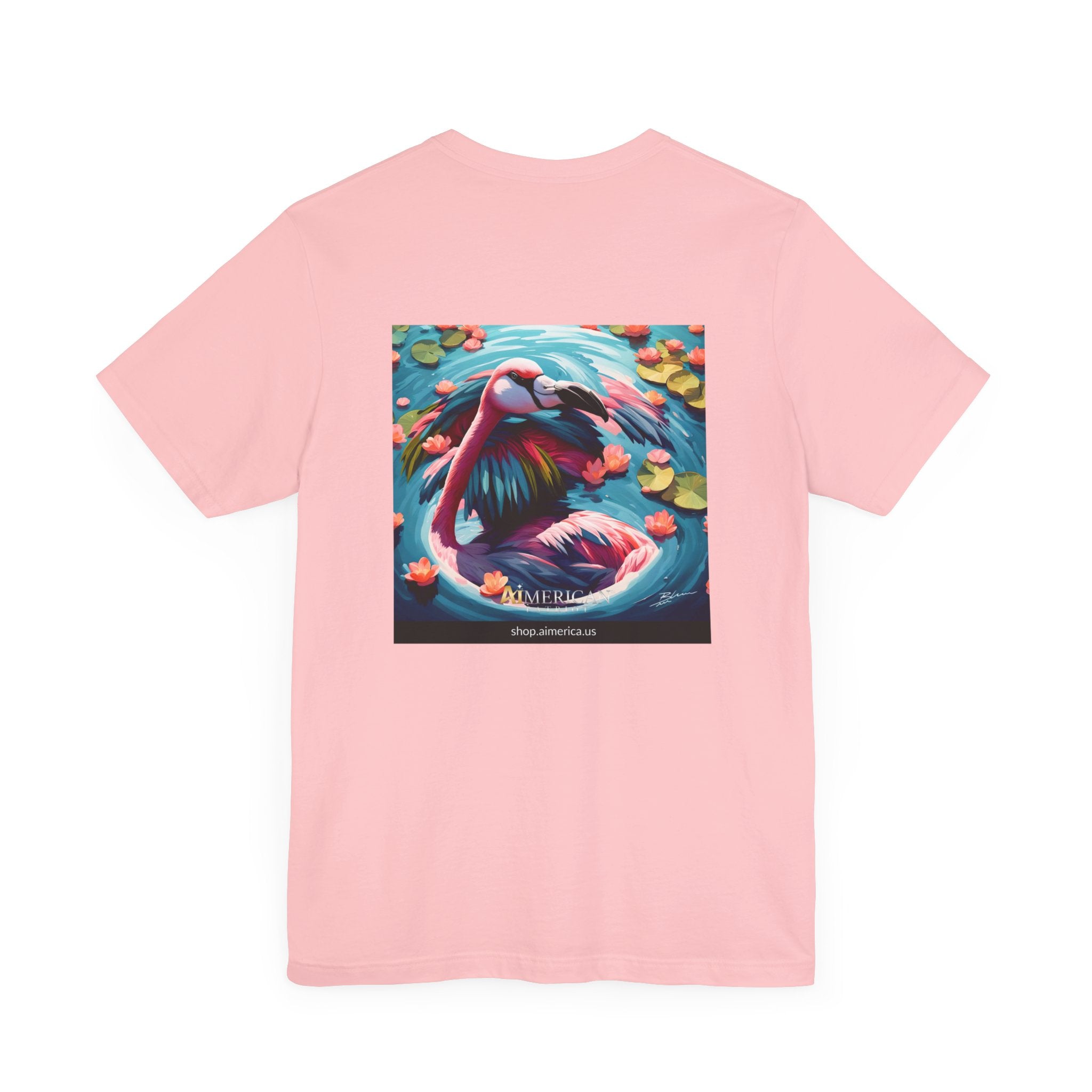 Aimerican Ads™ Brand Retail Fit Unisex Jersey Short Sleeve Tee - Featherin' Flamingo Edition