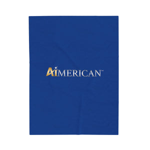 Aimerican™ Brand Velveteen Plush Blanket - [Dark Blue]