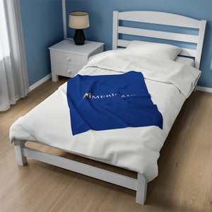 Aimerican™ Brand Velveteen Plush Blanket - [Dark Blue]