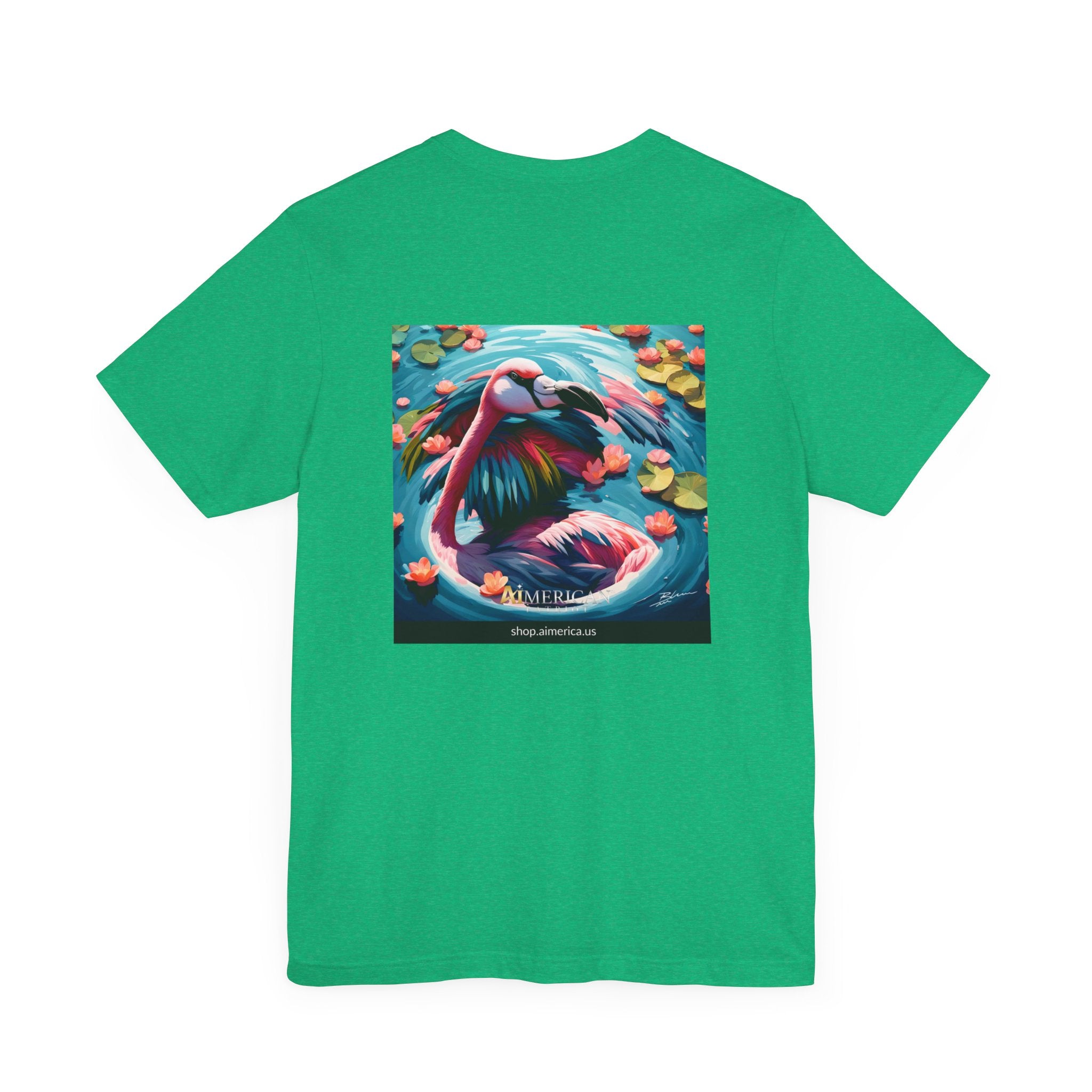 Aimerican Ads™ Brand Retail Fit Unisex Jersey Short Sleeve Tee - Featherin' Flamingo Edition