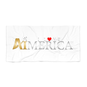 I Love Aimerica™ Brand Beach Towel - [White]