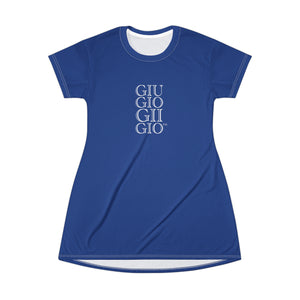 GIUGIOGIIGIO™ Brand T-Shirt Dress (AOP) [Dark Blue]