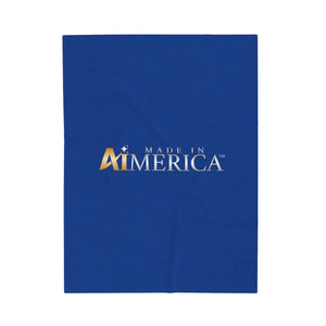 Made in Aimerica™ Brand Velveteen Plush Blanket - [Dark Blue]