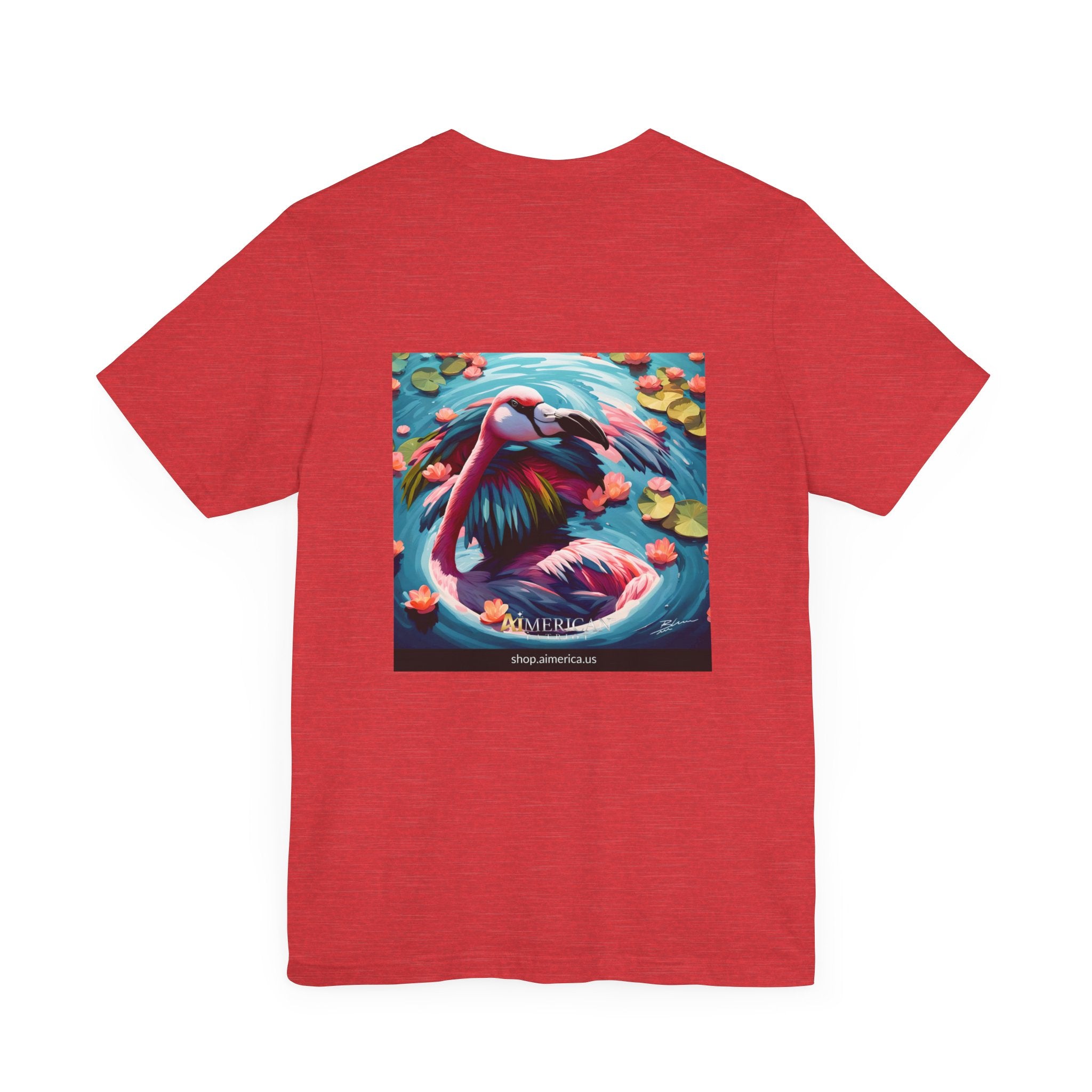 Aimerican Ads™ Brand Retail Fit Unisex Jersey Short Sleeve Tee - Featherin' Flamingo Edition