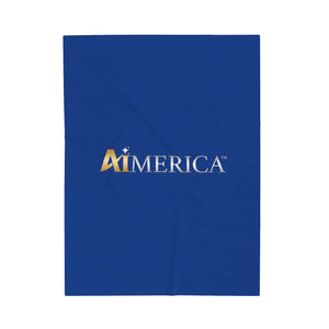 United States of Aimerica™ Brand Velveteen Plush Blanket - [Dark Blue]