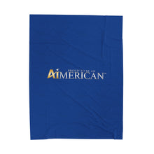 Load image into Gallery viewer, Proud to be an Aimerican™ Brand Velveteen Plush Blanket - [Dark Blue]
