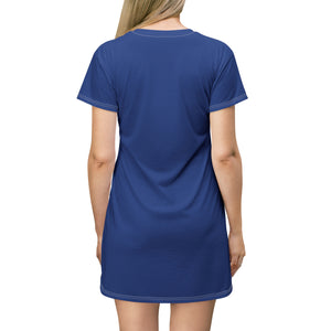 GIUGIOGIIGIO™ Brand T-Shirt Dress (AOP) [Dark Blue]