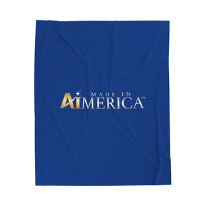 Made in Aimerica™ Brand Velveteen Plush Blanket - [Dark Blue]