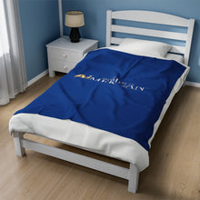 Load image into Gallery viewer, Proud to be an Aimerican™ Brand Velveteen Plush Blanket - [Dark Blue]
