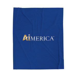 United States of Aimerica™ Brand Velveteen Plush Blanket - [Dark Blue]