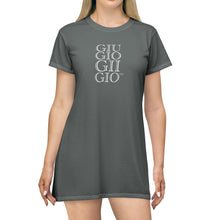 Load image into Gallery viewer, GIUGIOGIIGIO™ Brand T-Shirt Dress (AOP) [Dark Grey]
