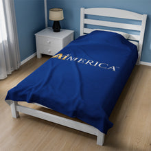 Load image into Gallery viewer, United States of Aimerica™ Brand Velveteen Plush Blanket - [Dark Blue]
