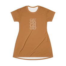 Load image into Gallery viewer, GIUGIOGIIGIO™ Brand T-Shirt Dress (AOP) [Light Brown]
