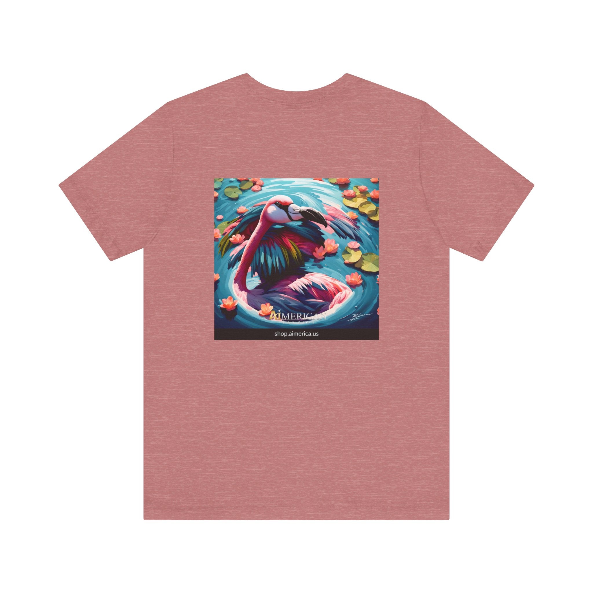 Aimerican Ads™ Brand Retail Fit Unisex Jersey Short Sleeve Tee - Featherin' Flamingo Edition