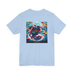 Aimerican Ads™ Brand Retail Fit Unisex Jersey Short Sleeve Tee - Featherin' Flamingo Edition