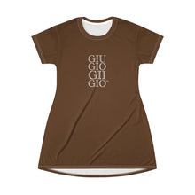 Load image into Gallery viewer, GIUGIOGIIGIO™ Brand T-Shirt Dress (AOP) [Brown]
