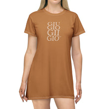 Load image into Gallery viewer, GIUGIOGIIGIO™ Brand T-Shirt Dress (AOP) [Light Brown]
