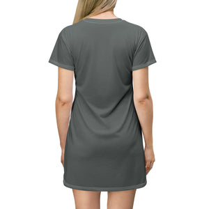 GIUGIOGIIGIO™ Brand T-Shirt Dress (AOP) [Dark Grey]