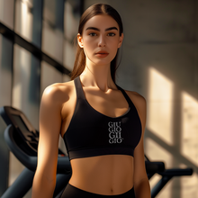 Load image into Gallery viewer, GIUGIOGIIGIO™ Brand Seamless Sports Bra (AOP) - [Black]
