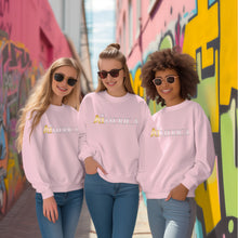 Load image into Gallery viewer, three young women wearing pink sweatshirts and sunglasses
