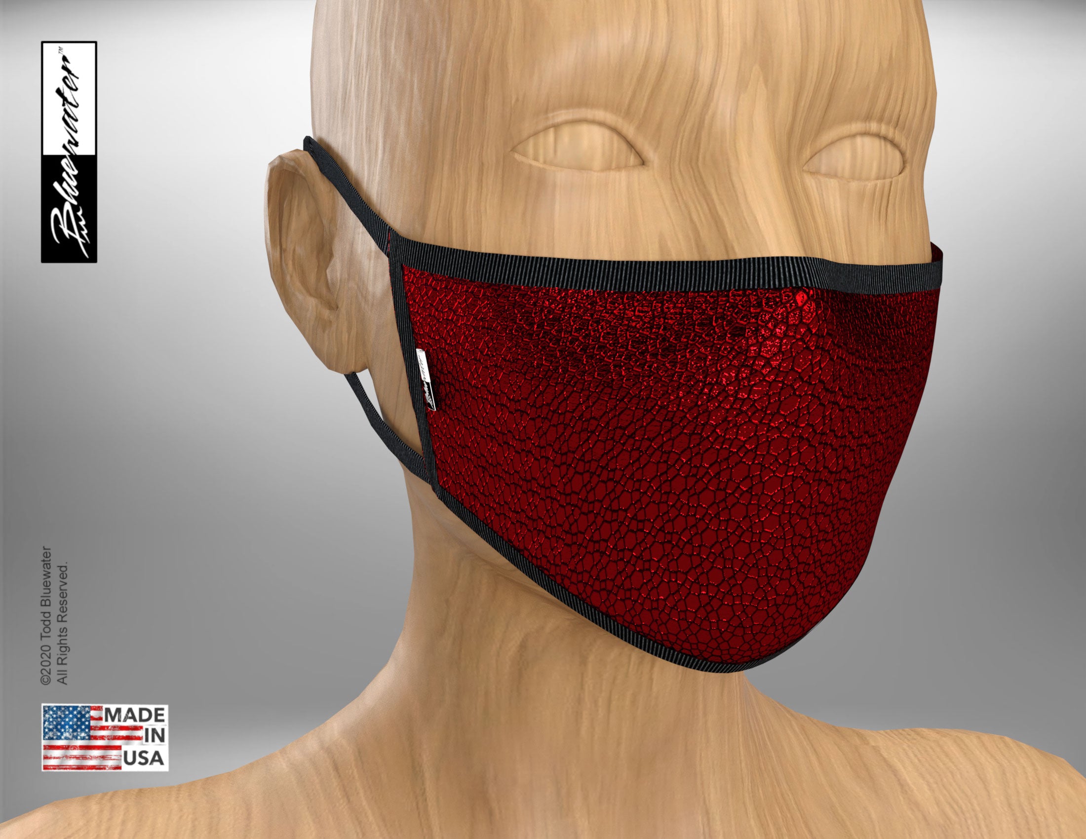 Face Mask Face Mask - Shiny Red Metallic Avatar - TheBlueMall