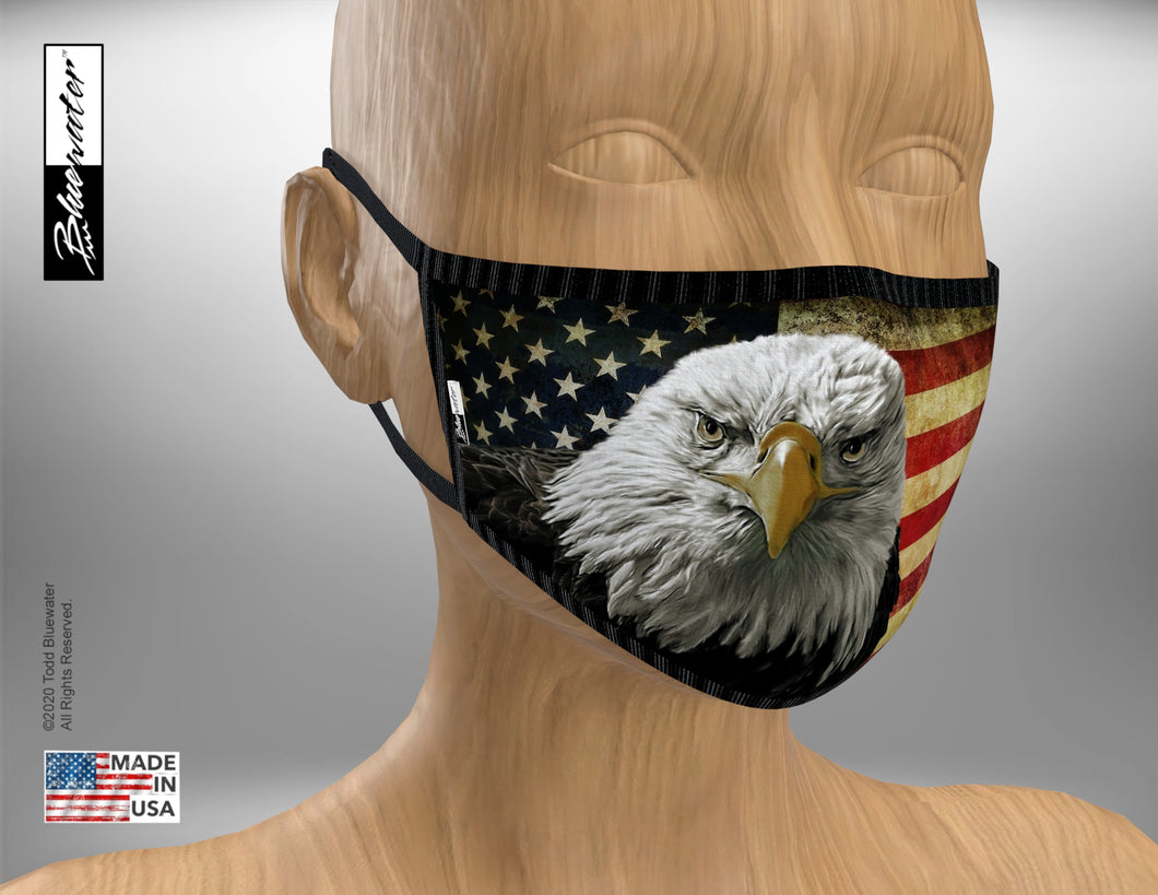 Face Mask Face Mask - All American USA Bald Eagle - TheBlueMall