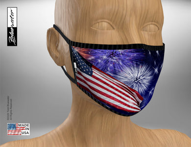 Face Mask Face Mask - USA Flag and Fireworks - TheBlueMall